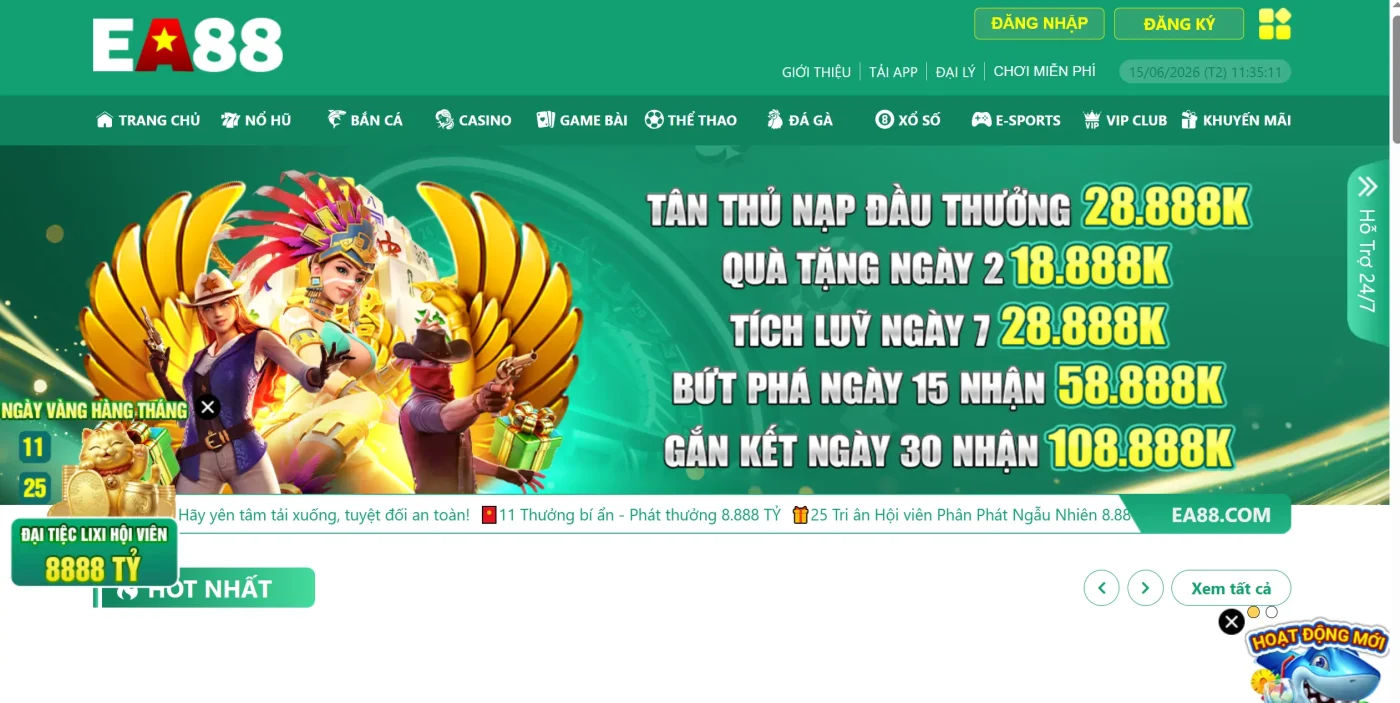 Trang chủ 15 giao diện EA88 đẹp mắt